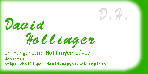 david hollinger business card